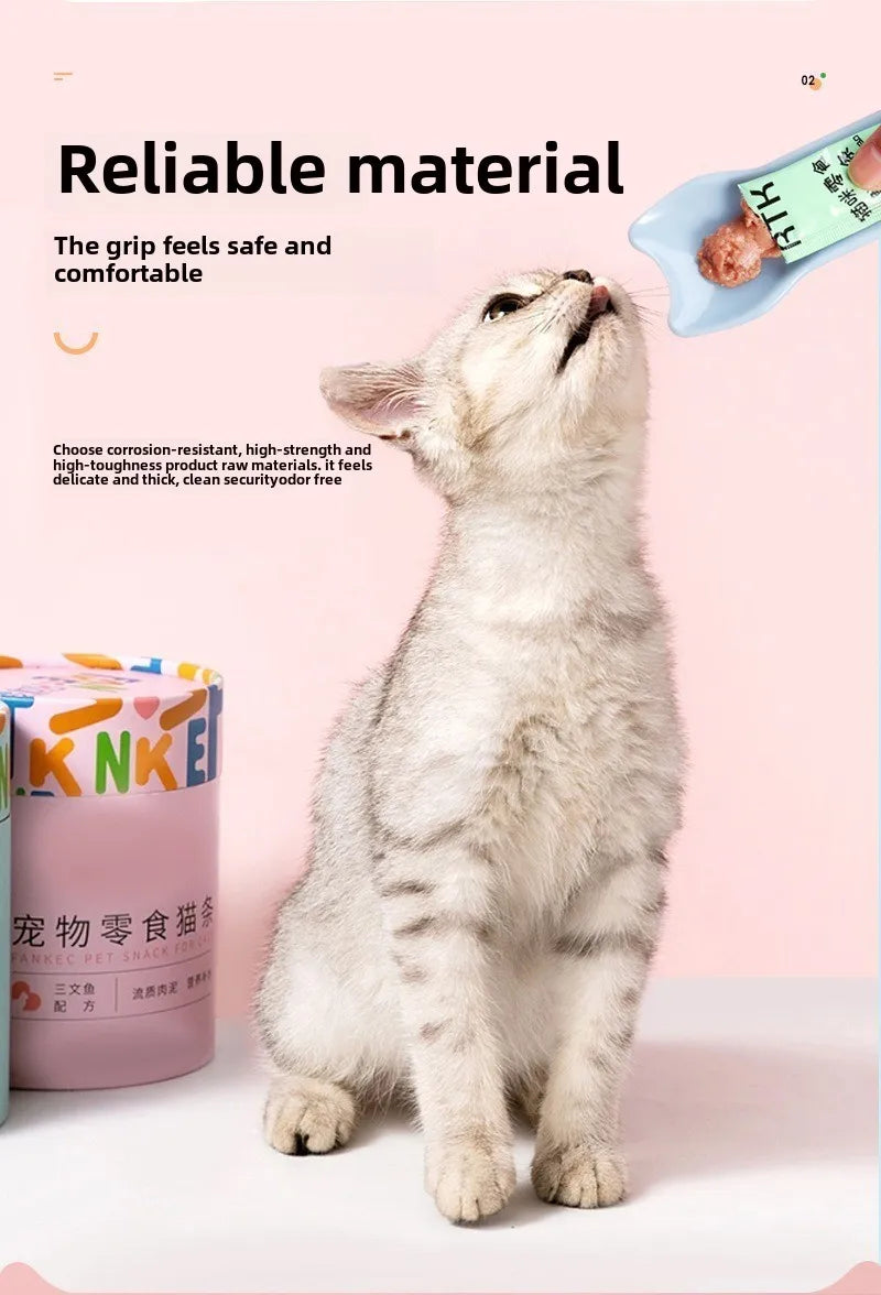 Cat Strip Squeeze Spoon Cat Bar Feeder Pet Food Spoon Pet Supplies Spoon Licking Wet Cat Handling Pet Liquid Snacks Feeding Tool