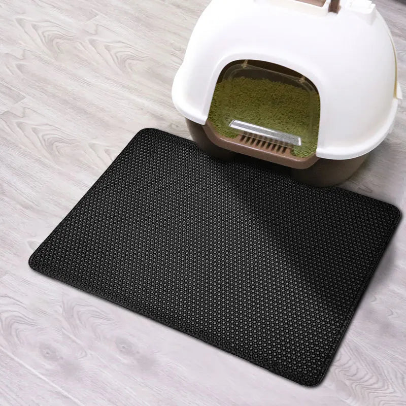 Waterproof Double Layer Cat Litter Mat Cat Litter Box Mat Cats Sand Removal Pad Bed Mat Pet Clean Pad Cat Accessories 5 Sizes