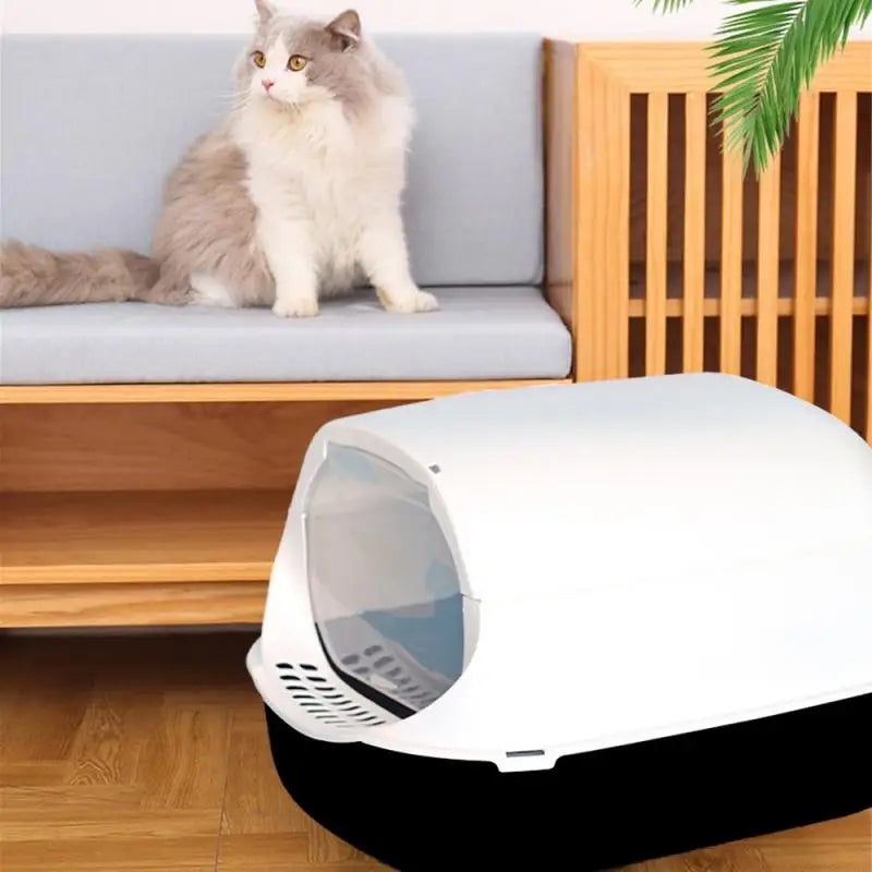 Pet Litter Box Fully Enclosed Spillproof Deodorant Cat Toilet Two-Way Shovel Large Capacity Cat Litter Box Sandbox For Cat