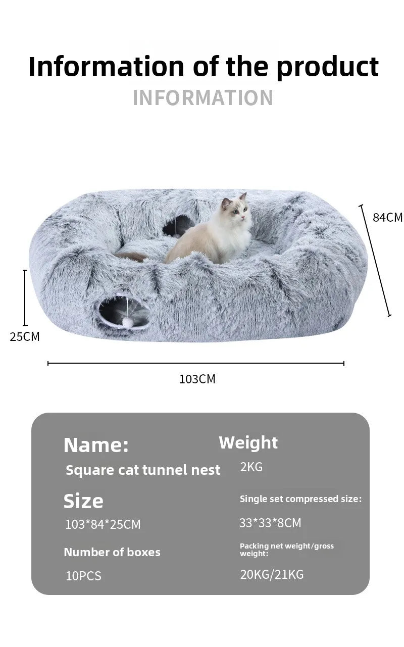 Cat tunnel cat cave cat nest winter warm cat tunnel pet supplies