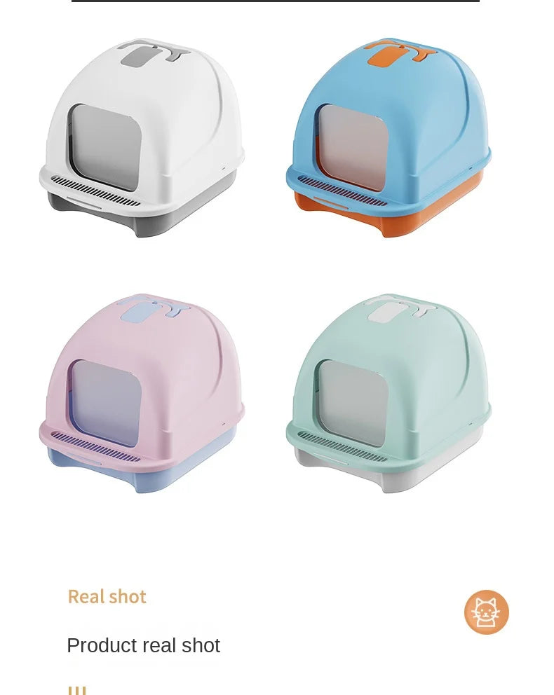 Fully Enclosed Cat Litter Box Large Cat Litter Box Anti-Splashing and Deodorizing Toilet Pet Supplies