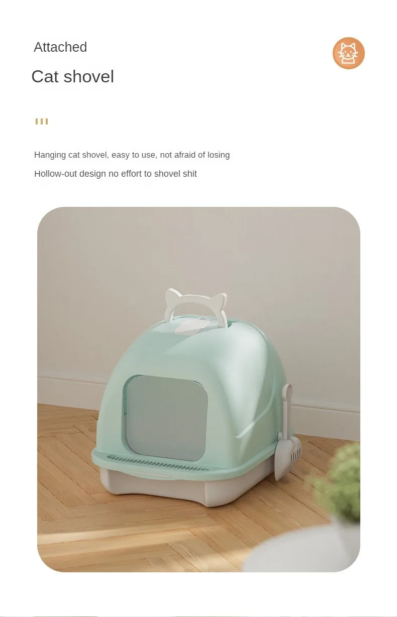 Fully Enclosed Cat Litter Box Large Cat Litter Box Anti-Splashing and Deodorizing Toilet Pet Supplies