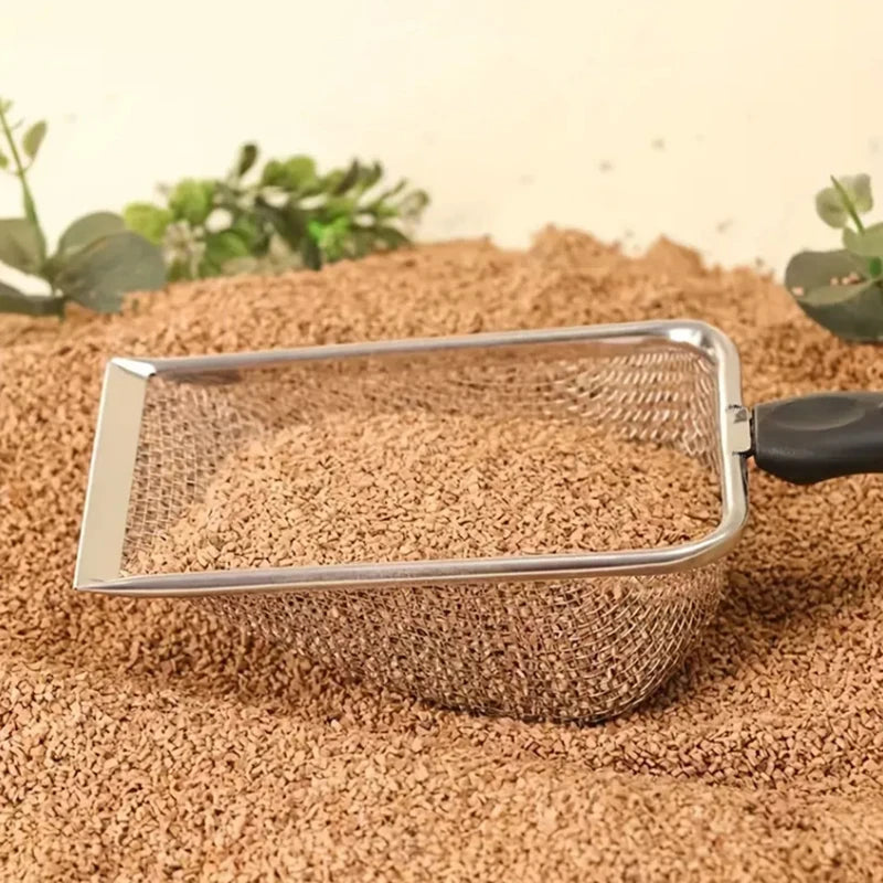 Durable Stainless Steel Litter Scooper - Ergonomic and Easy to Clean for Cats & Dogs, Heavy-Duty & Sleek Design