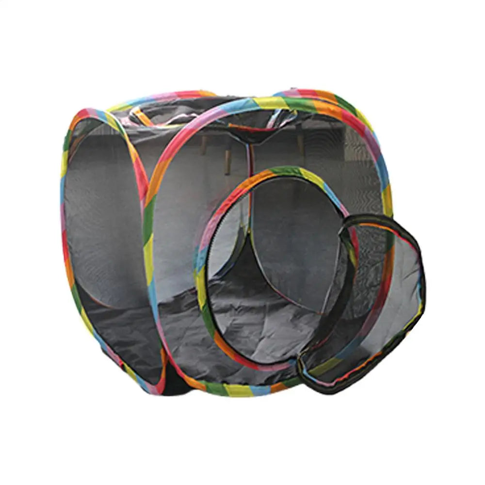 Cat Tunnel Cube Outdoor PopUp Enclosure Foldable Mesh House Pet Tent Hideaway Scratching Resting Space for Kittens Bunny Puppy