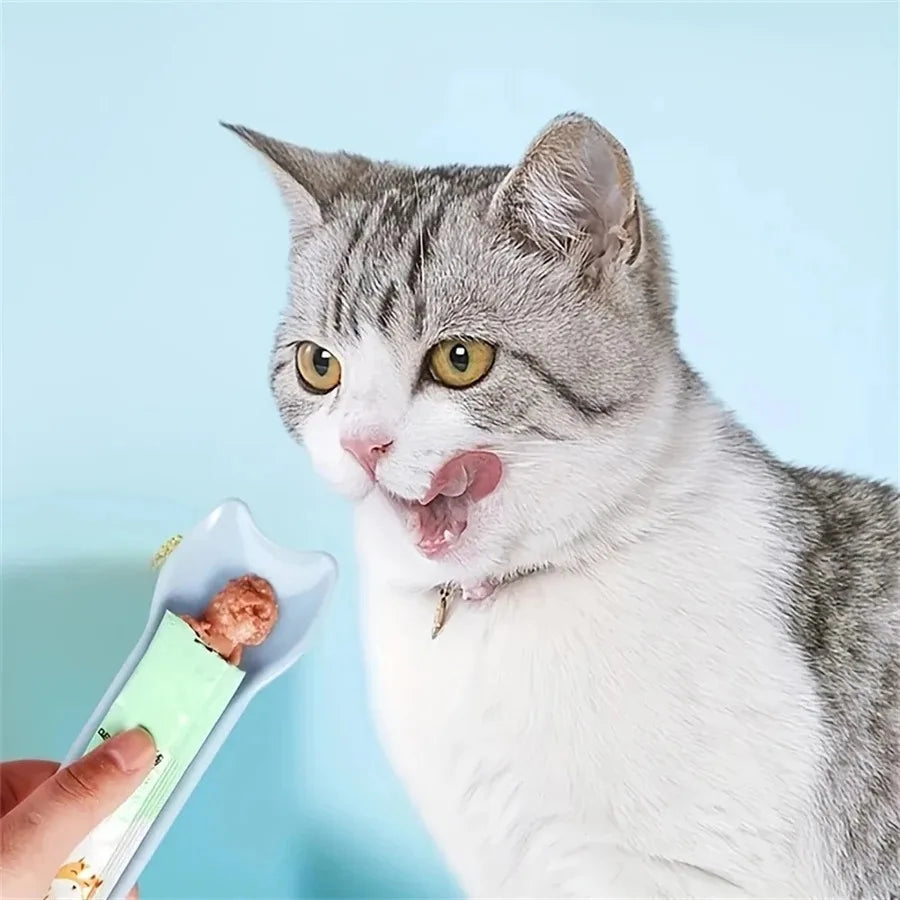 Cat Strip Squeeze Spoon Cat Bar Feeder Pet Food Spoon Pet Supplies Spoon Licking Wet Cat Handling Pet Liquid Snacks Feeding Tool