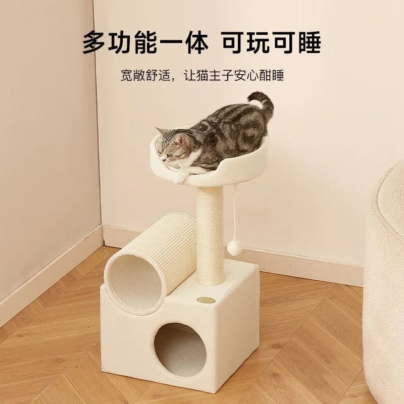 Tunnel Small Cat Climbing Frame Cat Tree Tower with Scratching Posts Condo House Pet Supplies