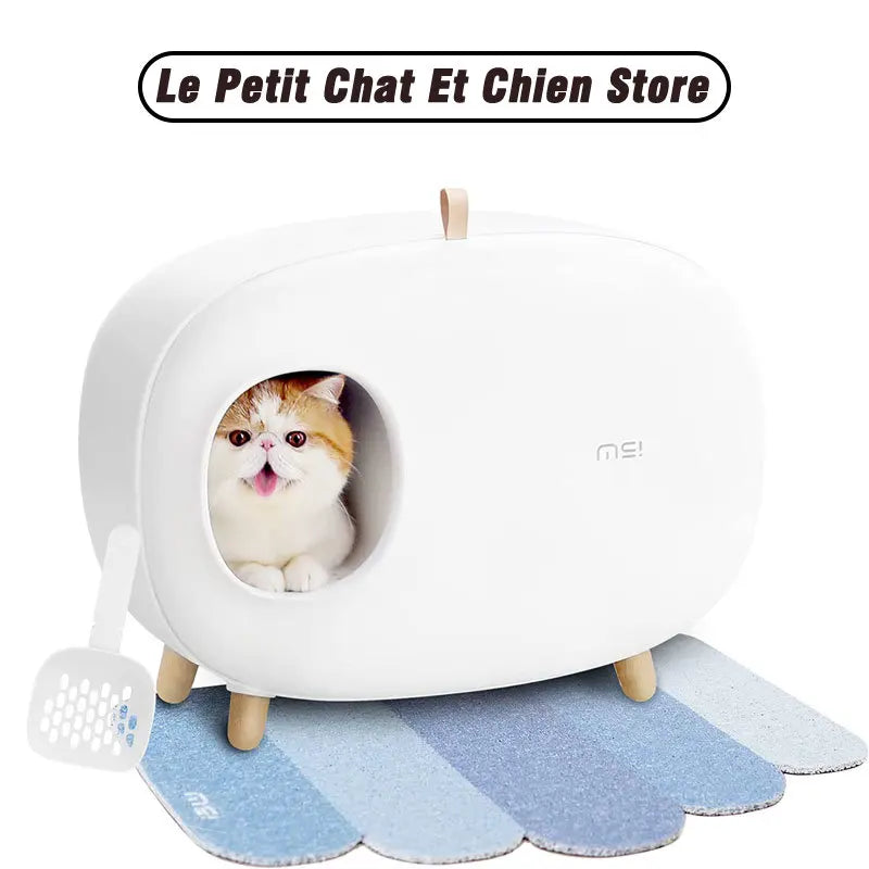 Cat Litter Box Fully-Enclosed Large Space Litter Box with Lid Prevent Sand Leakage  Isolate Odors Design for cat under 11 pounds